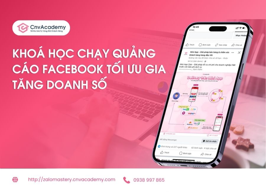 Khoá học chạy quảng cáo Facebook tối ưu gia tăng doanh số cho người mới bắt đầu