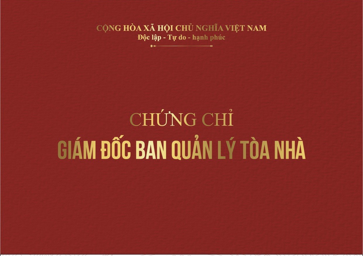 CHỨNG CHỈ GIÁM ĐỐC BAN QUẢN LÝ TÒA NHÀ