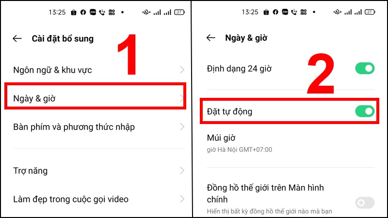 Thay đổi múi giờ