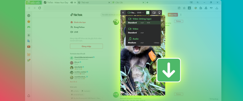 Lưu video Tiktok từ Cốc Cốc vô cùng tiện lợi