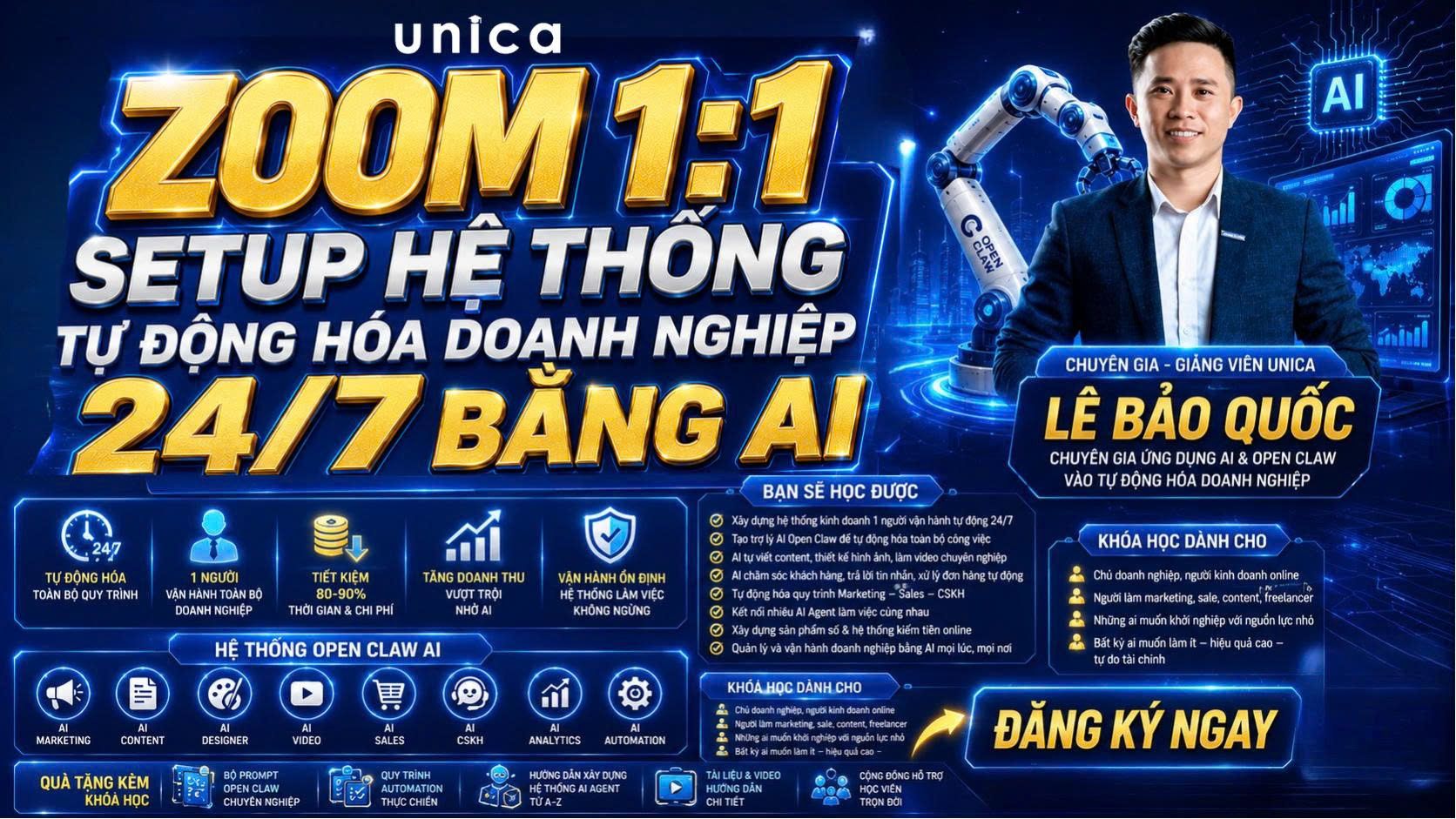 ZOOM 1:1 SETUP HỆ THỐNG TỰ ĐỘNG HÓA DOANH NGHIỆP 24/7 BẰNG AI