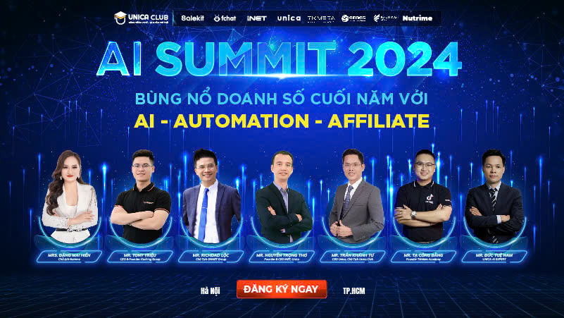 AI SUBMIT 2024: BÙNG NỔ DOANH SỐ VỚI AI - AUTOMATION - AFFILIATE