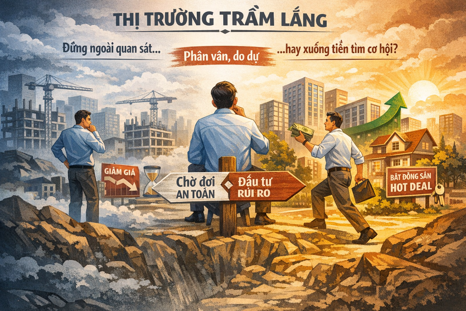THỊ TRƯỜNG BẤT ĐỘNG SẢN TRẦM LẮNG - NÊN ĐỨNG NGOÀI HAY XUỐNG TIỀN?