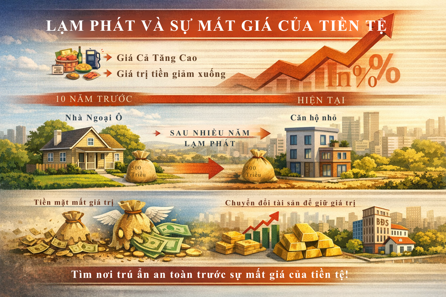 LẠM PHÁT TĂNG, TIỀN MẤT GIÁ… BẤT ĐỘNG SẢN CÓ PHẢI LÀ NƠI TRÚ ẨN CUỐI CÙNG?