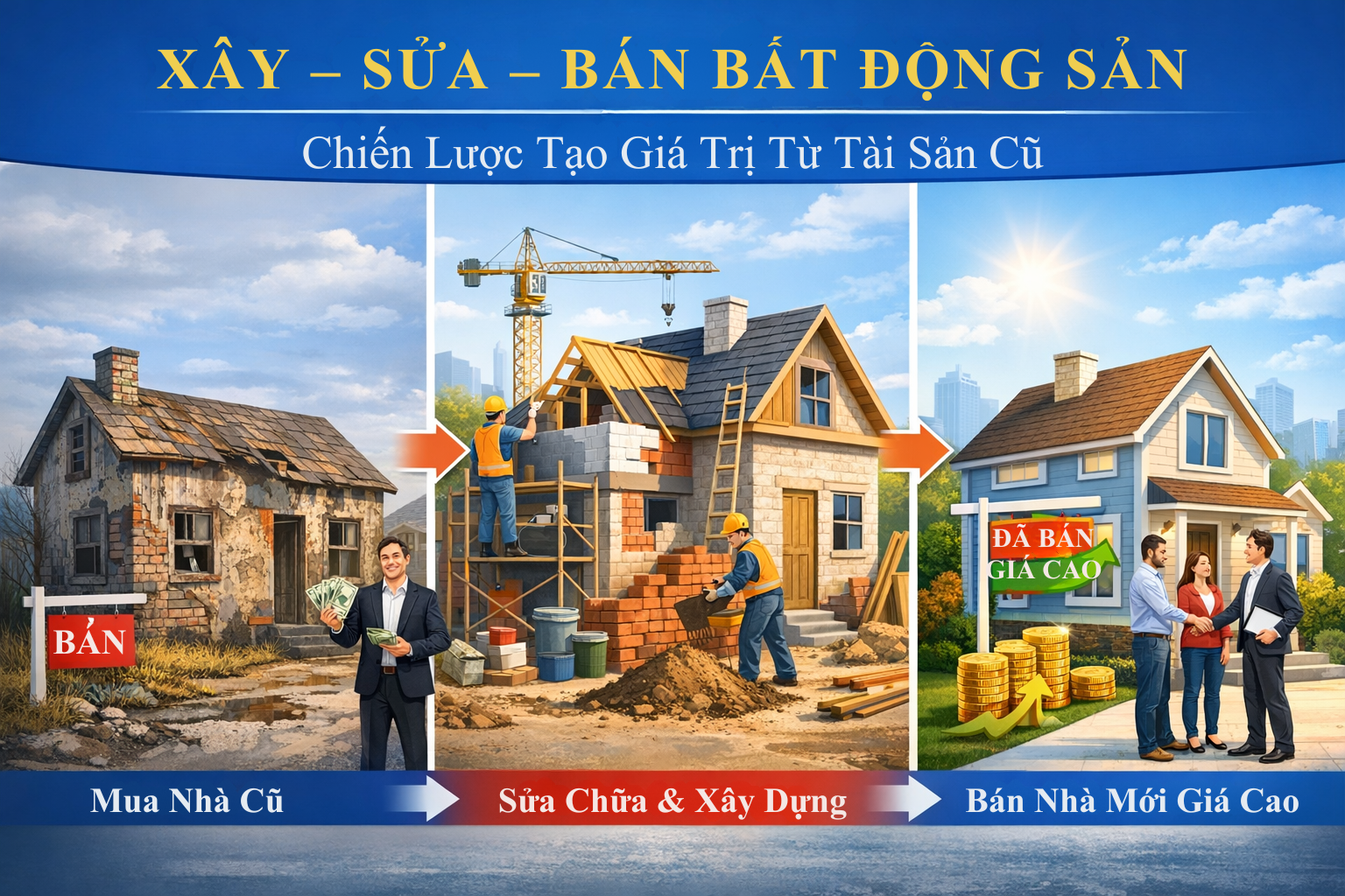 XÂY - SỬA - BÁN BẤT ĐỘNG SẢN: CHIẾN LƯỢC TẠO GIÁ TRỊ TỪ TÀI SẢN CŨ