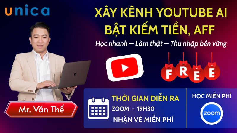 Xây kênh và Bật kiếm tiền Youtube AI, Affiliate