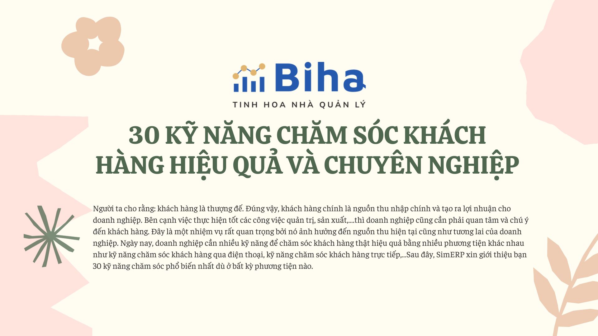 30 KỸ NĂNG CHĂM SÓC KHÁCH HÀNG HIỆU QUẢ VÀ CHUYÊN NGHIỆP