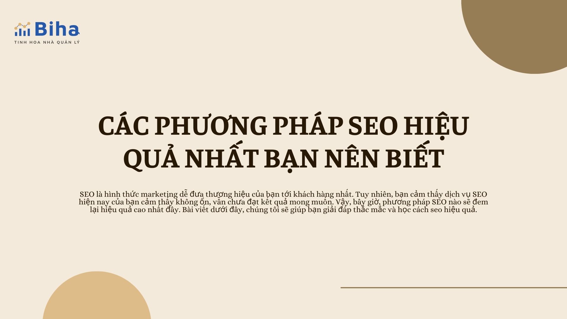 CÁC PHƯƠNG PHÁP SEO HIỆU QUẢ NHẤT BẠN NÊN BIẾT