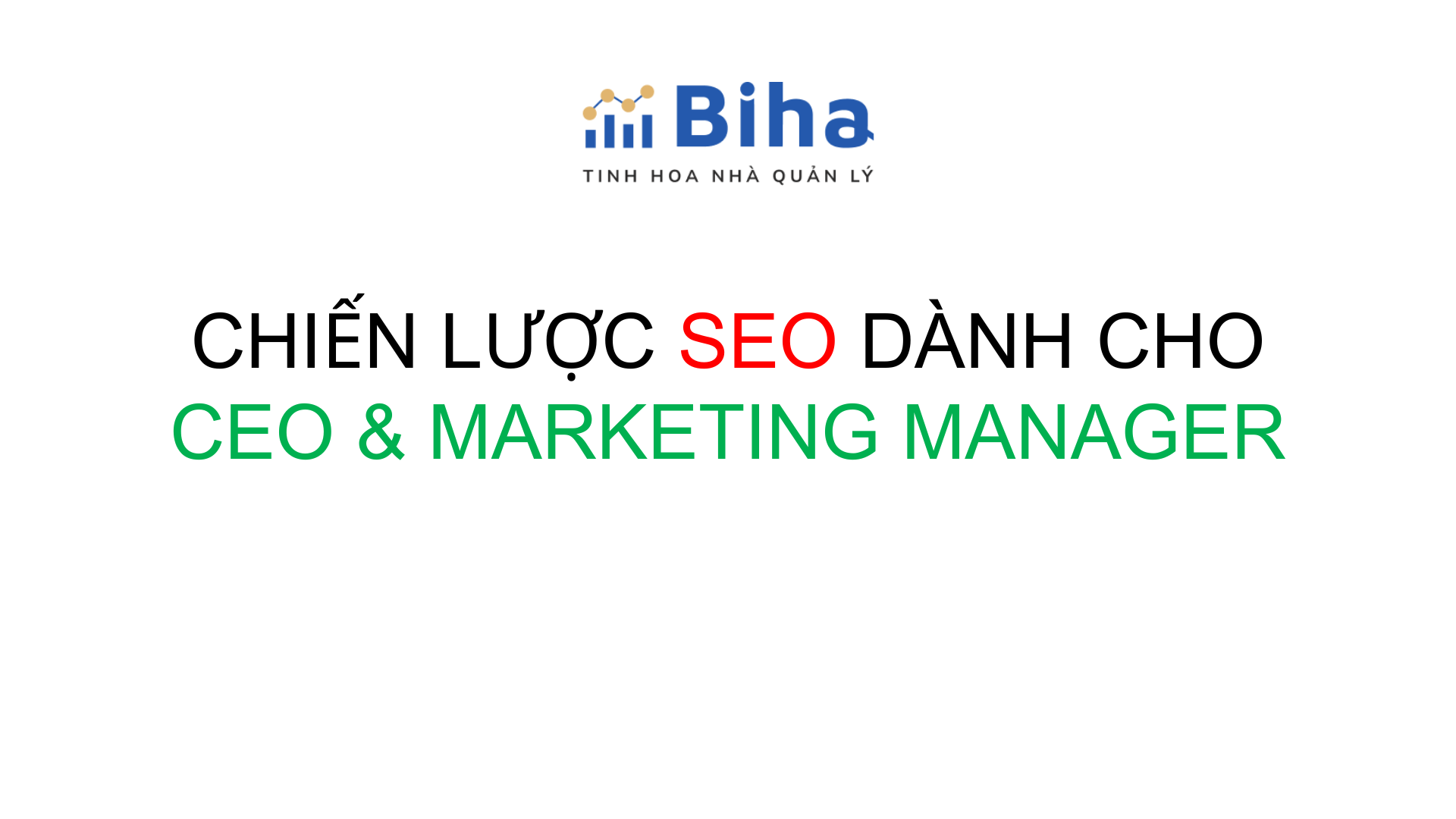 CHIẾN LƯỢC SEO DÀNH CHO CEO & MARKETING MANAGER